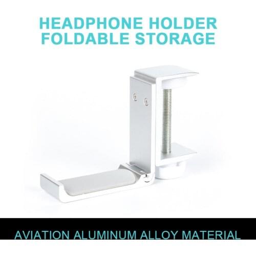 Desk Headphone Holder Foldable Aluminum Hanger Bracket Headphone Stand Gaming Headset Hanger With Adjustable Clamp For Headsets