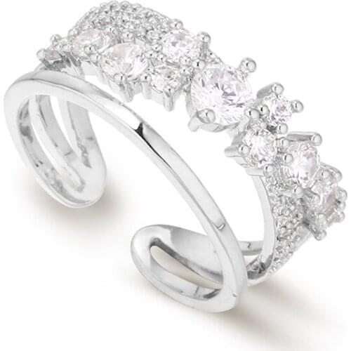 Real Austrian Crystals Brand AAA Zirconia Micro Inlays Fashion Ring for women New Sale Hot Round Se-136568