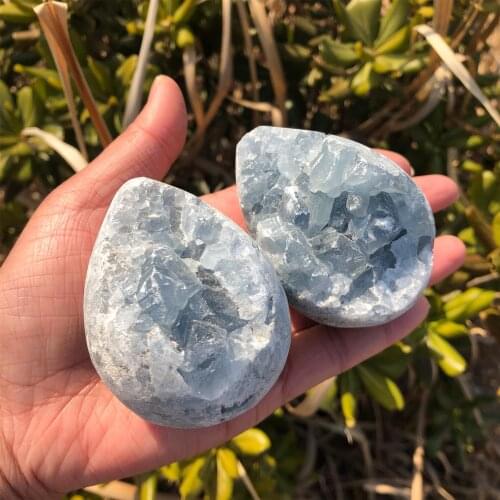 Natural Blue Celestite Geode Cluster Specimen Ornament Home Decoration Crystal Healing Stone Gift