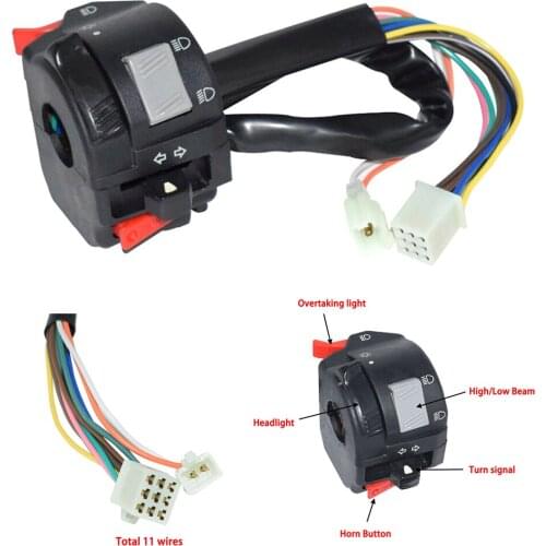 New 22mm Handlebar Control Switch Button Motorcycle Headlight Fog Light Turn Signal Universal 7/8" handlebar