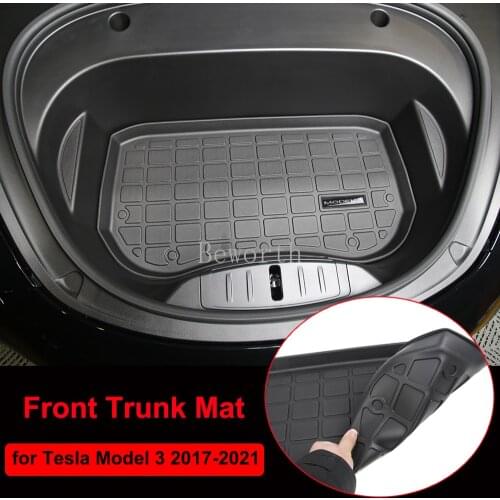 2021 New Car Front Trunk Storage Mat For Tesla Model 3 Cargo Tray Trunk TPE Waterproof Pads Model3 2017-2021 Car Accessories