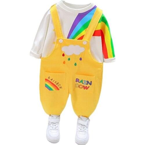 New Spring Autumn Baby Boys Girls Clothes Suit Children Sports T-Shirt Overalls 2Pcs/Set Toddler Casual Clothing Kids Tracksuits