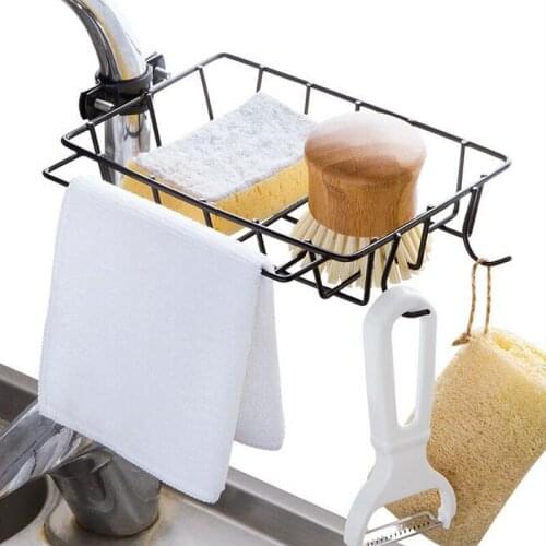 Faucet Clip Drain Shelf Iron Wire Hanging Towel Organizer Bathroom Strong Load Bearing Large Capacity Kitchen Sink Storage Rack