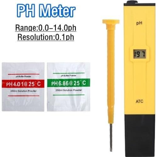 Portable Digital PH Meter Tester PH Value Test Pen for Drinking Pool and Aquarium Measure Range 0.0-14.0pH