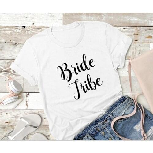Casual Tees T Shirt Women Fashion Party Gifts Bride Squad Slogan Grunge Tumblr