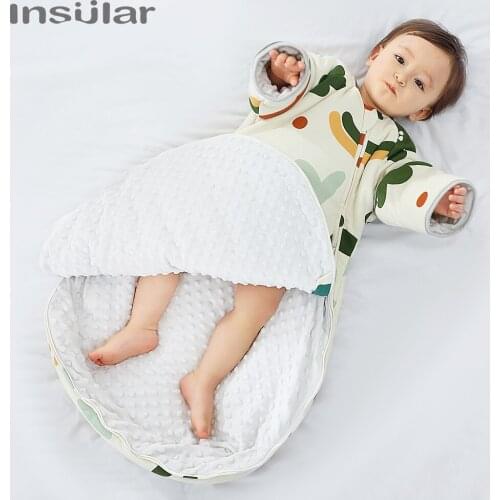 Insular Baby Sleeping Bags Cotton Cartoon Children Envelope Sleepsacks for Winter Warm Soft Sleep Sacks for Kids Two Styles