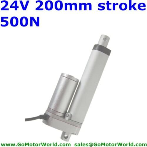 Waterproof 24V 200mm 8inch Stroke 500N 50KG 110LBS force industry Linear motor free shipping