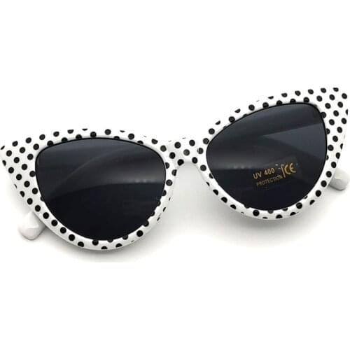 Evove 2020 Cat Eye Sunglasses Women Vintage Red White Sun Glasses for Woman Steampunk Hip Hop Dot Female Shades Ladies