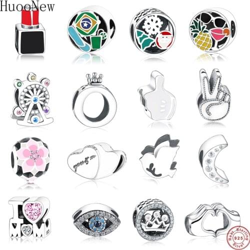 Rings Crown Bead DIY Fit Original Charms Bracelet 2019 Summer 925 Sterling Silver Jewelry For Women Berloque Gift Bangle