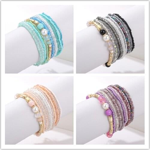 European and American womens bracelet Natural Pearl Crystal Stone Beaded Bracelet for women jewelry costume jewelry for women