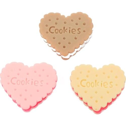 10Pcs 3 Colors Sandwich Peach Biscuits Resin Kawaii Accessories Scrapbooking Cabochon Flatback Decoration Craft Embellishment