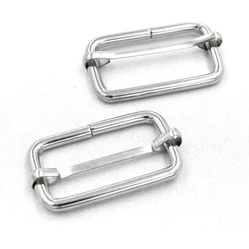 10 pieces/lot)38mm nickel white wire. Circle. Square circle. Ms. bag accessories. Metal adjustment buckle. Luggage strap buckle