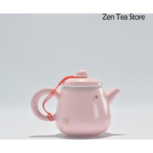180ml Dingyao Pink Ceramic High White Porcelain Teapots Kung Fu Tea Pot Tea Set Gift Accessories Household Items Make Tea Device