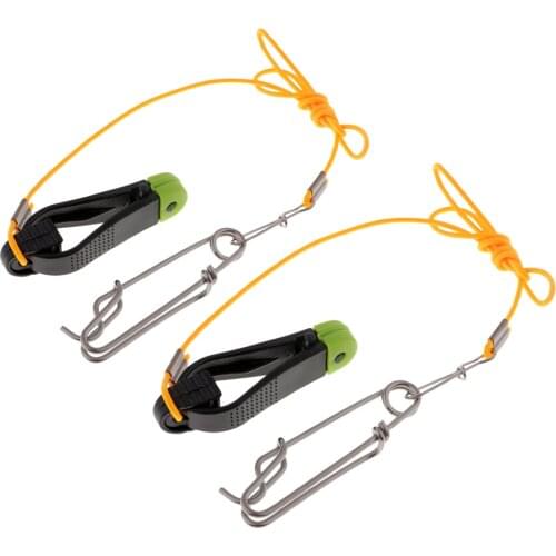 2 pcs Power Grip Release Clip Outrigger Downrigger Release Clips & 17in Leader For Boat Kite Planer Boards Fishing