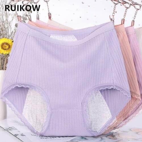 3PCS/Set XL-6XL Big Size Leak Proof Women Menstrual Panties Physiological Short Pant Cotton Crotch Period Waterproof Briefs Lady