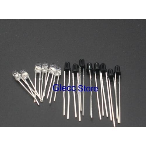 50pairs LED 3mm 850nm IR Infrared Emitting & Receiving Diode Round Tube Light