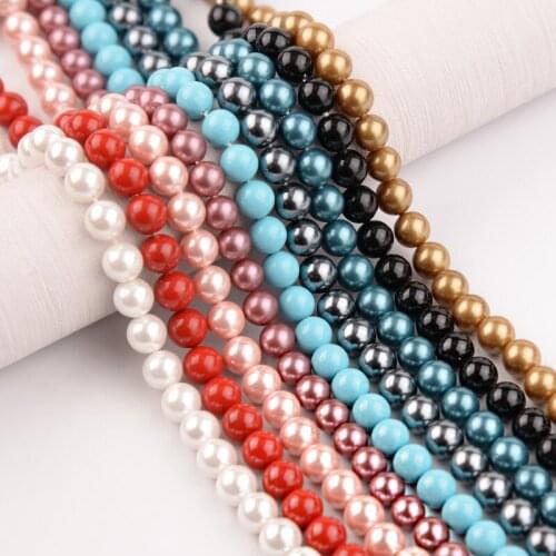 6mmNatural Shell Pearl Beads Round Small Pearl Loose Beads DIY jewelry Beads Necklace Bracelets