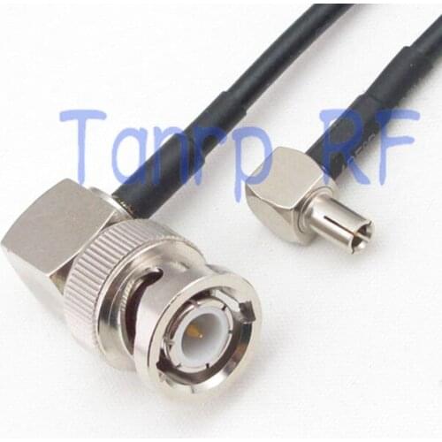 6in BNC male to TS9 male plug both right angle RF connector adapter 15CM Pigtail coaxial jumper cable RG174 extension cord