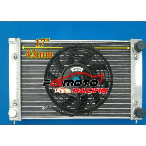 Aluminum Radiator + Fan For VW Corrado Scirocco Jetta Cabriolet Golf GTI MK2 1.8 16V 1986-1992 87 88 89 90 91 92