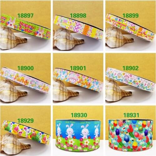 Free shipping 50 yard Easter day printed grosgrain ribbon 18931