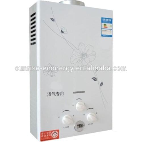 Biogas water heater