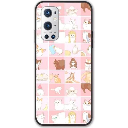 For Oneplus Meme cats Black TPU Border Oneplus Case