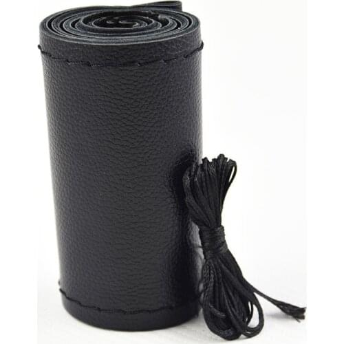 Auto Steering Wheel Cover Leather Smooth Design Car Steering-Wheel Braid on Case Protection diameter 37/38cm 15 inch Hand Sewing