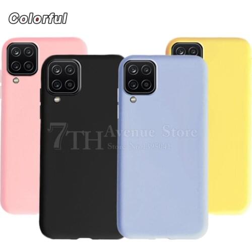 For Samsung Galaxy A12 Case 6.5 inch Cover Couqe Funda Matte Silicone Plain Color Phone Case For Samsung A12 A 12 2020 SM-A125F