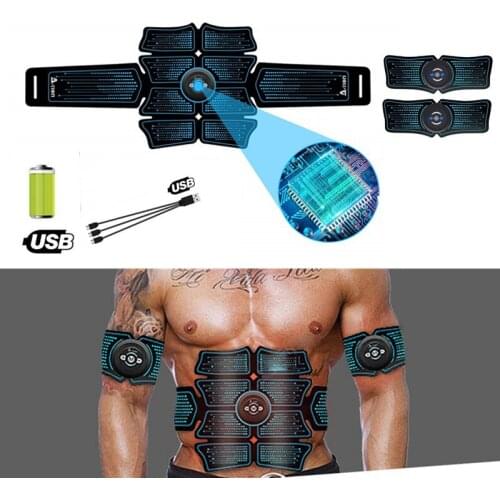 Electrostimulation Abdominal Muscle Stimulator EMS Abs Home Gym Trainer Muscles Toner USB Charged Exercise Fitness Equipment