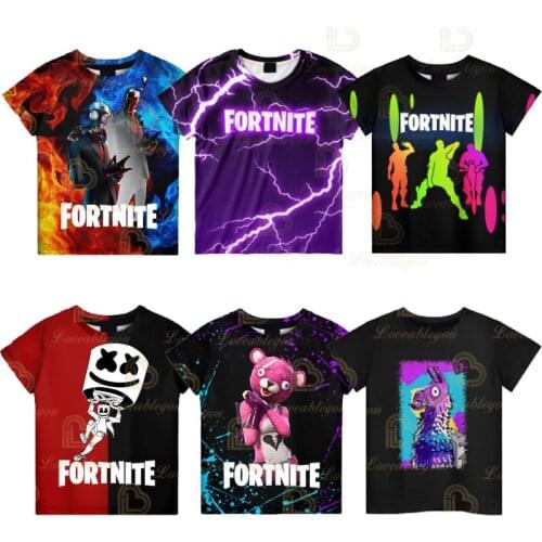 New Summer Boys Cartoon Fortnite Child T Shirt 3D Printed Boys Girls Streetwear Children Kids Clothes Funny Tshirt O-Neck Tops