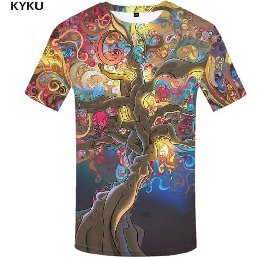 KYKU Space T Shirt Men Colorful Tshirt Tree Punk Rock Clothes Character 3d T-shirt Cool Mens Clothing 2018 Summer Fashion Tops