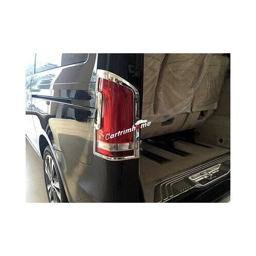 Chrome Rear Tail Light Cover Trim 2pcs for Benz Metris V Class W447 14-16