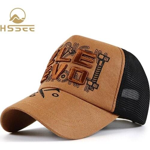 HSSEE Official Genuine Fashion Baseball Cap Multi-purpose Pure Cotton Breathable Comfortable Hat Letter Spur Mesh Cap