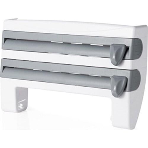 Kitchen Organizer Paper Towel Holder Wall-mount Cling Film Cutting Rack Sauce Bottle Tin Foil Paper Storage Kitchen Dispenser