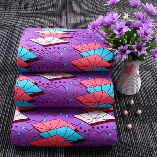 Lychee Life 1Yard African Nigerian Flower Prints Fabric For Dress Patchwork Tissue Sewing Batik Fabric Diy Crafts