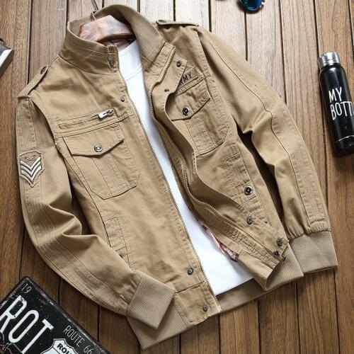 Man Jacket Pilot Leisure Time Work Clothes Jacket Youth Will Code Uniform Loose Coat Male Army Green