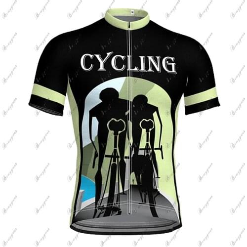 Mens Professional Racing Team Black Short-Sleeved Bicicleta Clothes Summer Breathable Mountain Bike Wear BOUYGUES