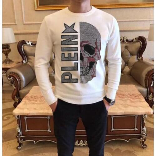 Sweater Men Hot drill Hip Hop Streetwear Men Clothing Hot drill Pullover O-neck Oversize Fashion Casual Male Sweaters