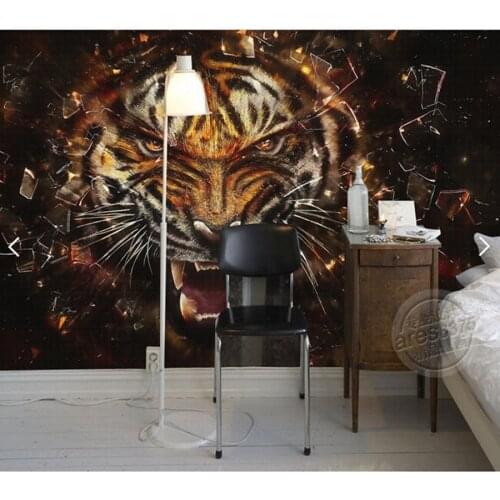 Custom 3 d papel DE parede,tiger painting for the living room bedroom restaurant background wall waterproof vinyl wallpaper