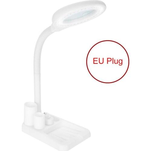 Magnifying Glass Table Lamp With 5X 10X Magnifier With 36 LED Lights White Led Desktop Jewelry Repair Light 220V-250V