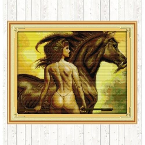 Rivalry Handmade DMC Cotton Thread Printed Canvas 14CT 11CT Counted Stamped Cross Stitch Embroidery Kits DIY Needlework Crafts