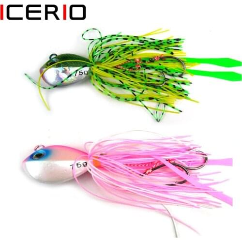 75g Pink Green Saltwater Fishing Lead Skirt Fishing Jig Trolling Lure