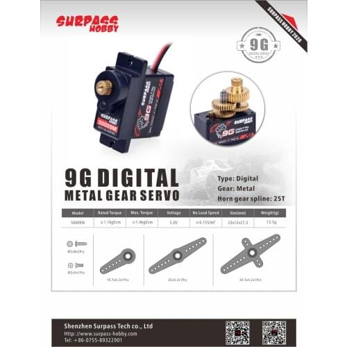 RC Car servo 9g SERVO Metal Gear 1.9KG for RC Airplane Robot Car Boat RC Model accesorries