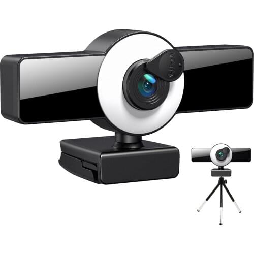 1080P 2K 4K HD Webcam with Fill Light Beauty Wide Angle Laptop Web Camera PC Camera with Microphone for Youtube Video Recording