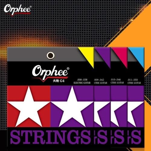 Orphee Electric Guitar Strings Nano Double-Coated Anti Rust Lifetime 60-120 Days Professional Guitar Strings Fire Lock Series