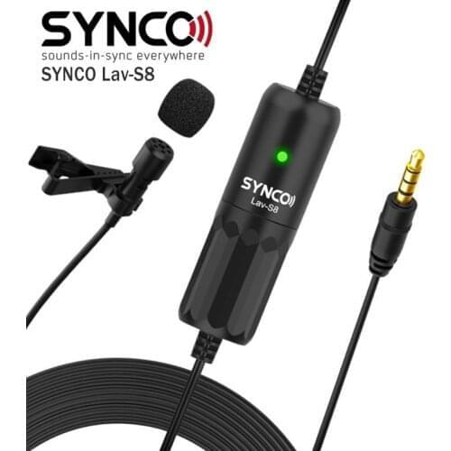 SYNCO Lav-S8 Recording microfone Lavalier Lapel Microphone Video for Youtube Real-time live Conference/Teaching for Android IOS