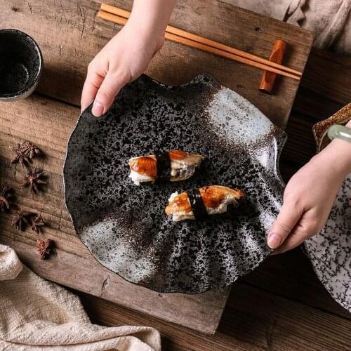 Creative Vintage Ceramic Shell Plate Household Tableware Set Sushi Steak Plate Cooking Dishes Kitchen Tool Tableware Accessories
