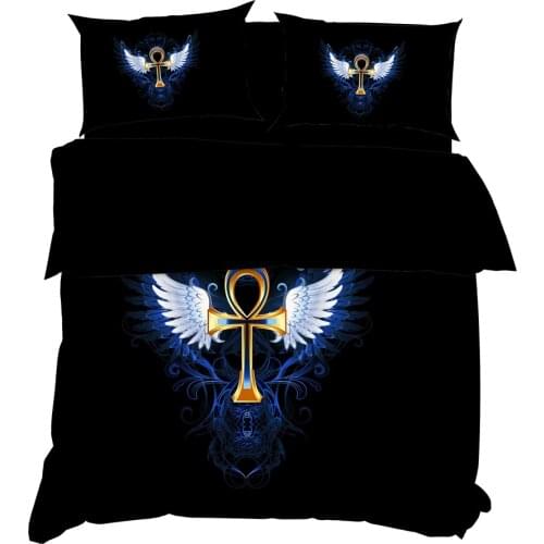 YuXiu 3D Printing Wing Duvet Covers 3-Pieces Sets Black Bedding Set Bed Linen Cover Pillowcases King Queen Full Twin size