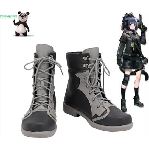 CosplayLove Arknights Jessica Gray Black Shoes Cosplay Long Boots Leather Custom Made For Girl Female