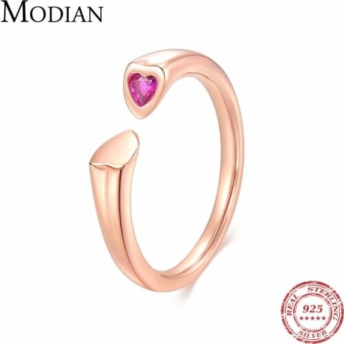 100% 925 sterling Silver Two Hearts Ring, Mistletoe Rose & Red CZ Clear CZ Compatible with European Engagement Jewelry For women